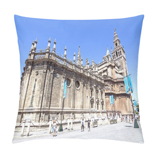 Personality  Cathedral Of Seville And Giralda. Andalusia, Spain. Pillow Covers