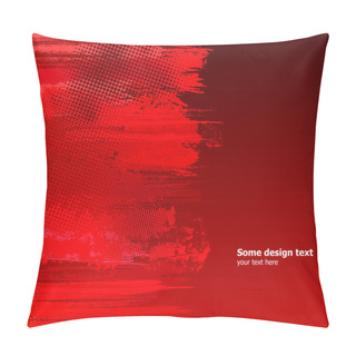 Personality  Red Abstract Paint Splashes Illustration. Vector Grunge Backgrou Pillow Covers