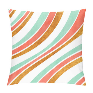 Personality  Watercolor Striped Background. Pillow Covers