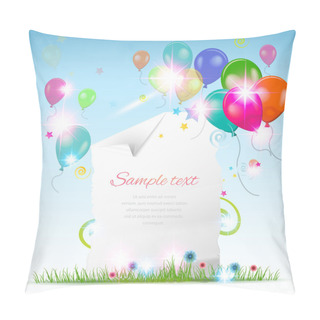 Personality  Holiday Card With Baloons Pillow Covers