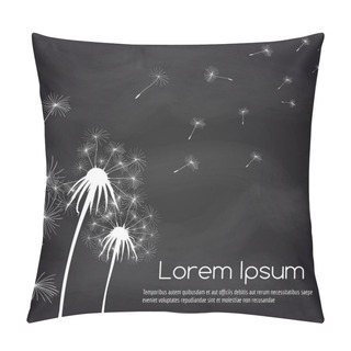 Personality  Seeds And Dandelions Blackboard Background Pillow Covers