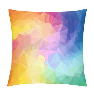 Personality  Colorful Swirl Rainbow Polygon Background. Colorful Abstract Vector. Abstract Rainbow Color Triangle Geometrical Background, Rainbow Polygon Swirl Design. Rainbow Colorful Swirl Rainbow Polygon. Pillow Covers