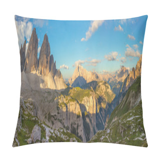 Personality  Panorama Of Famous Tre Cime Di Lavaredo, Dolomites Alps, Italy,  Pillow Covers