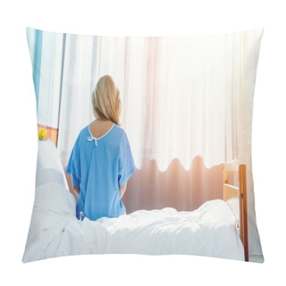 Personality  Woman Sitting On Hospital Bed Pillow Covers