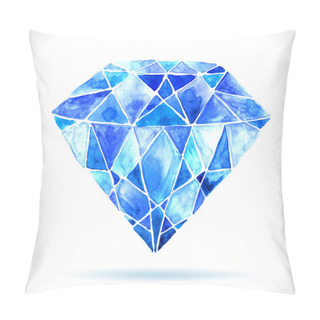 Personality  Watercolor Beautiful Blue Diamond Pillow Covers