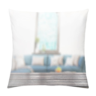 Personality  Table On Defocuced Interior Background. 3D Rendering Pillow Covers