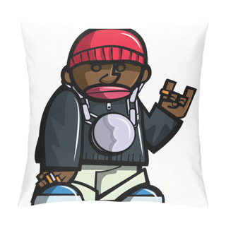 Personality  Cartoon Hip Hop Man With Bling Pillow Covers