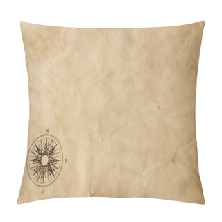 Personality  Windrose On Old Grunge Paper With Copy Space Pillow Covers