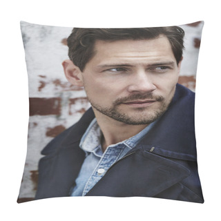 Personality  Handsome Man In Navy Jacket  Pillow Covers