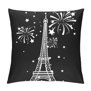 Personality  Vector Eiffel Tower And Fireworks Pillow Covers