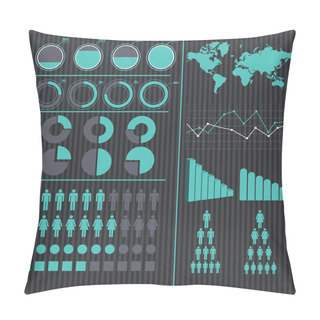 Personality  Business Infographic Elements Vector Illustration Pillow Covers