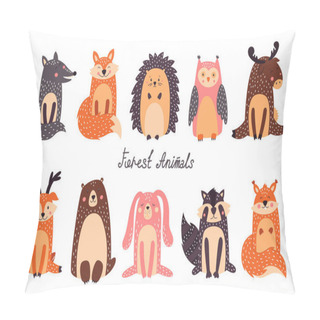 Personality Cute Woodland Animals And Forest Design Elements Vector Pillow Covers