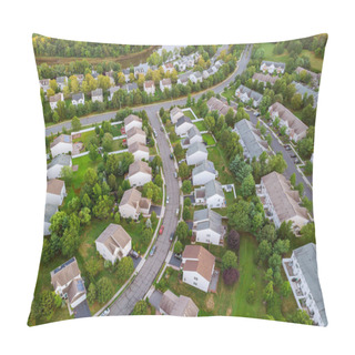 Personality  Aerial View Over Suburban Homes And Roads Early Sunrise Pillow Covers