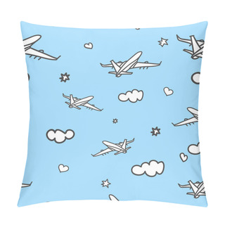 Personality Doodle Planes Background. Pillow Covers