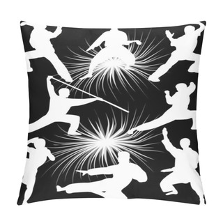 Personality  Karate Fighters Collection Vector Pillow Covers
