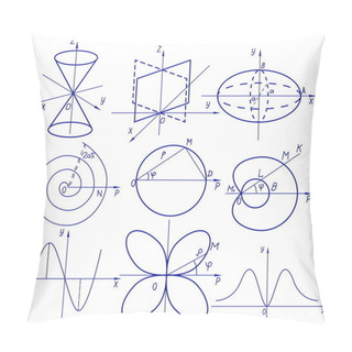 Personality  Collection Of Vector Mathematical Function Graph Pillow Covers