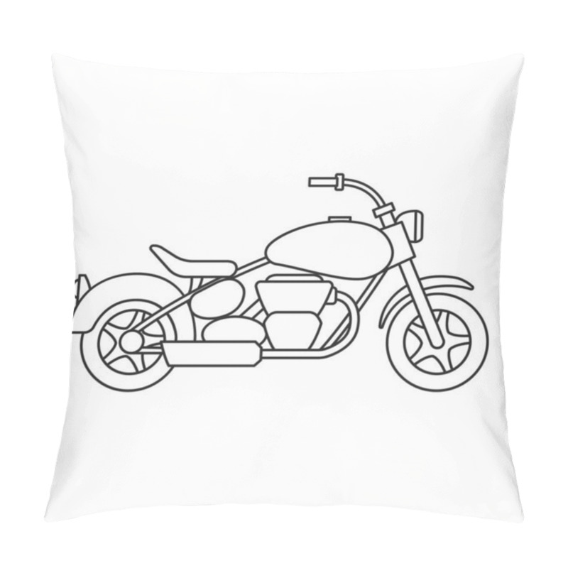 Personality  Motorcycle vector icon.Outline vector icon isolated on white background motorcycle. pillow covers