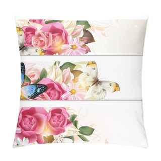 Personality  Business Cards Set With Flowers  For Design Pillow Covers