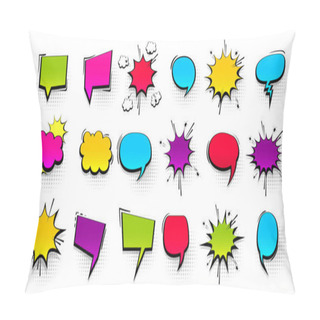 Personality  Colored Peech Bubble For Comic Text Isolated Background Pillow Covers