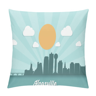 Personality  Knoxville Sun Lighted City Skyline Vector Poster  Pillow Covers