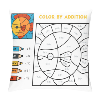 Personality  Color By Addition, Education Game For Children, Fish Pillow Covers
