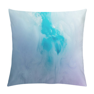 Personality  Close Up View Of Blue And Purple Smoky Paint Swirls In Water  Pillow Covers