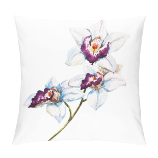 Personality  Watercolor Orchid Flowers Pillow Covers