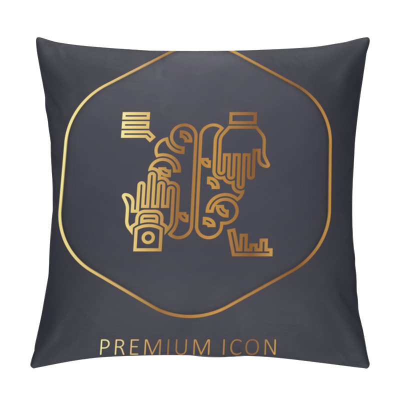 Personality  Artificial Intelligence Golden Line Premium Logo Or Icon Pillow Covers