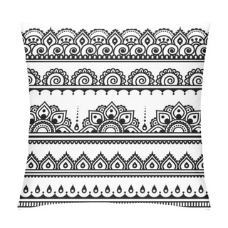 Personality  Mehndi, Indian Henna Tattoo Seamless Pattern, Design Elements Pillow Covers