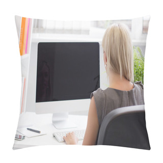 Personality  Young Professional Woman Working In The Office Pillow Covers