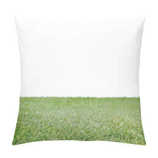 Personality  Lawn With Green Grass On White, Floral Background Pillow Covers