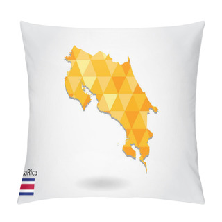 Personality  Geometric Polygonal Style Vector Map Of Costa Rica. Low Poly Map Of Costa Rica. Colorful Polygonal Map Shape Of Costa Rica On White Background - Vector Illustration Eps 10. Pillow Covers