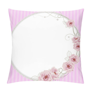 Personality  Delicate Frame With Roses And Pearls Pillow Covers