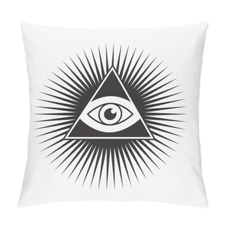 Personality  All Seeing Eye Symbol, Star Shape, Vector Illustration Pillow Covers