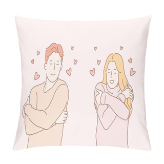 Personality  Family, Selflove, Relationship Concept Pillow Covers