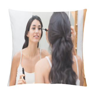 Personality  Woman Applying Mascara Pillow Covers