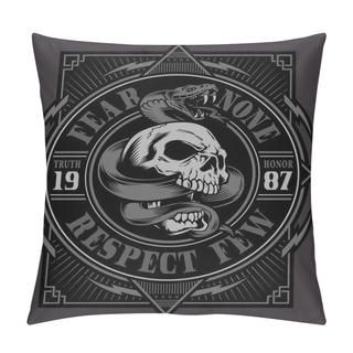 Personality  Snake Skull Graphic T-shirt Design Pillow Covers