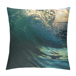Personality  Surfing Tropical Design Template. Breaking Curled Ocean Wave Pillow Covers