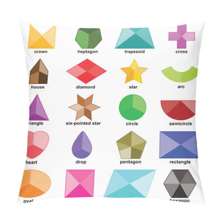 Personality  Shapes Set On The White Background Without Hole Pillow Covers