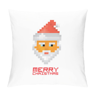 Personality  Christmas Pixel Style Hipster Greeting Card. Pillow Covers