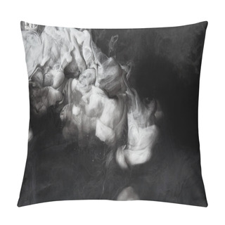 Personality  Abstract Grey Splash Of Paint On Black Background Pillow Covers