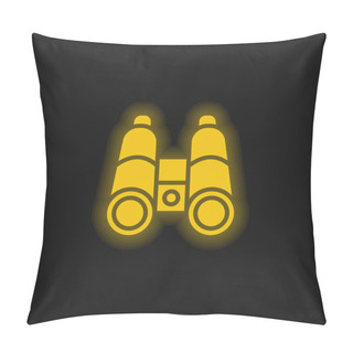 Personality  Binocular Yellow Glowing Neon Icon Pillow Covers