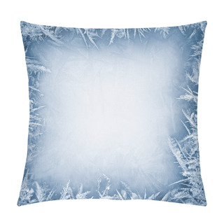 Personality  Frost Crystal Border On Ice - Christmas Background Pillow Covers