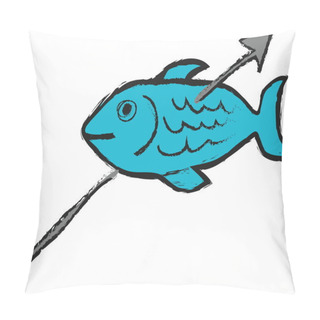 Personality  Cartoon Fish And Harpoon Pillow Covers