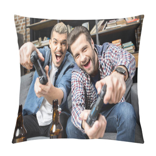 Personality  Men Playing With Joysticks Pillow Covers