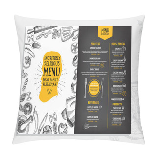 Personality  Italian Restaurant Menu Template Design Pillow Covers