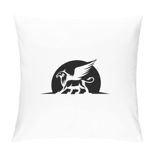 Personality   Mythical Creature Eagle-headed Lion Beast, Vector Creature With Body Lion And Eagle Head Pillow Covers