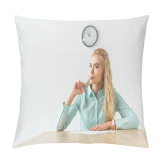 Personality  Thoughtful Businesswoman  Pillow Covers