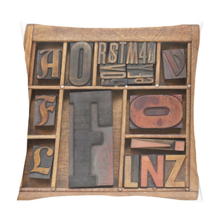 Personality  Antique Letterpress Type With Letter F Pillow Covers
