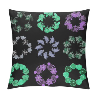Personality  Flowers In Circular Shapes Pillow Covers
